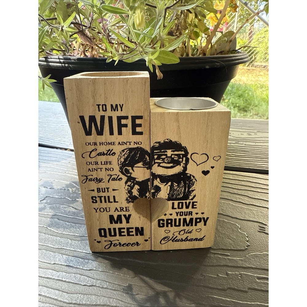Wooden Votive Candle Holders Gift for Husband & Wife Anniversary.